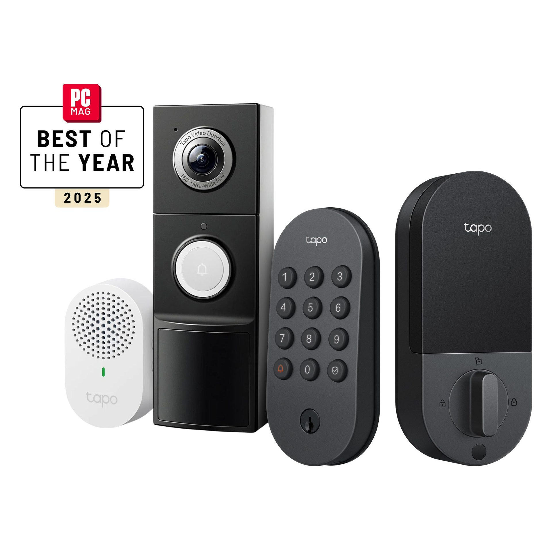 Front Door Security Bundle – 2K Video Doorbell Camera + Keyless Door Lock