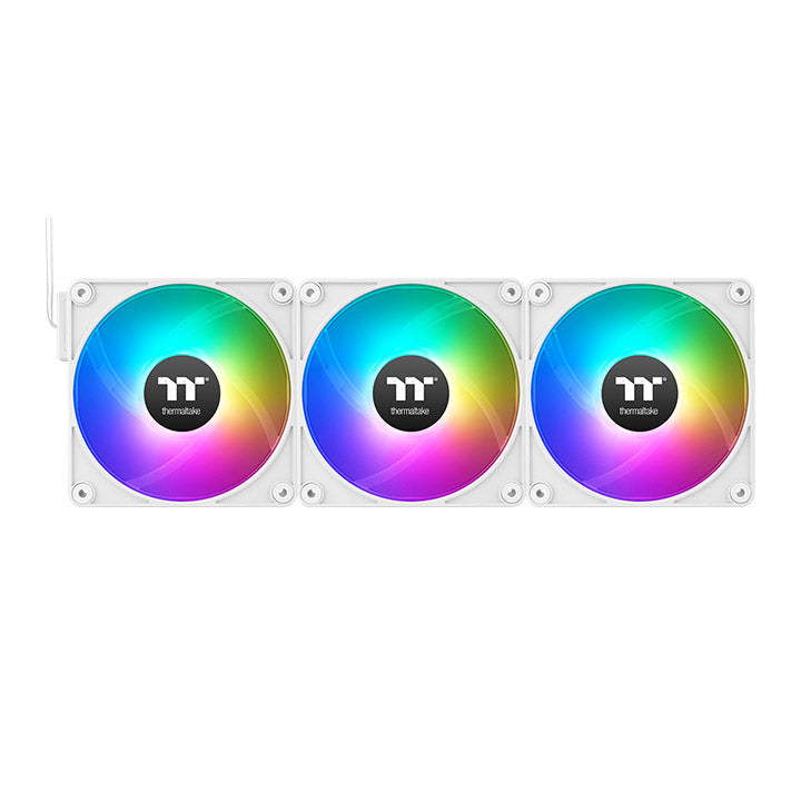 Thermaltake CT120 EX ARGB White 120mm Case Fans — Three-Pack — CL-F190-PL12SW-A · Original connected three-fan kit front view