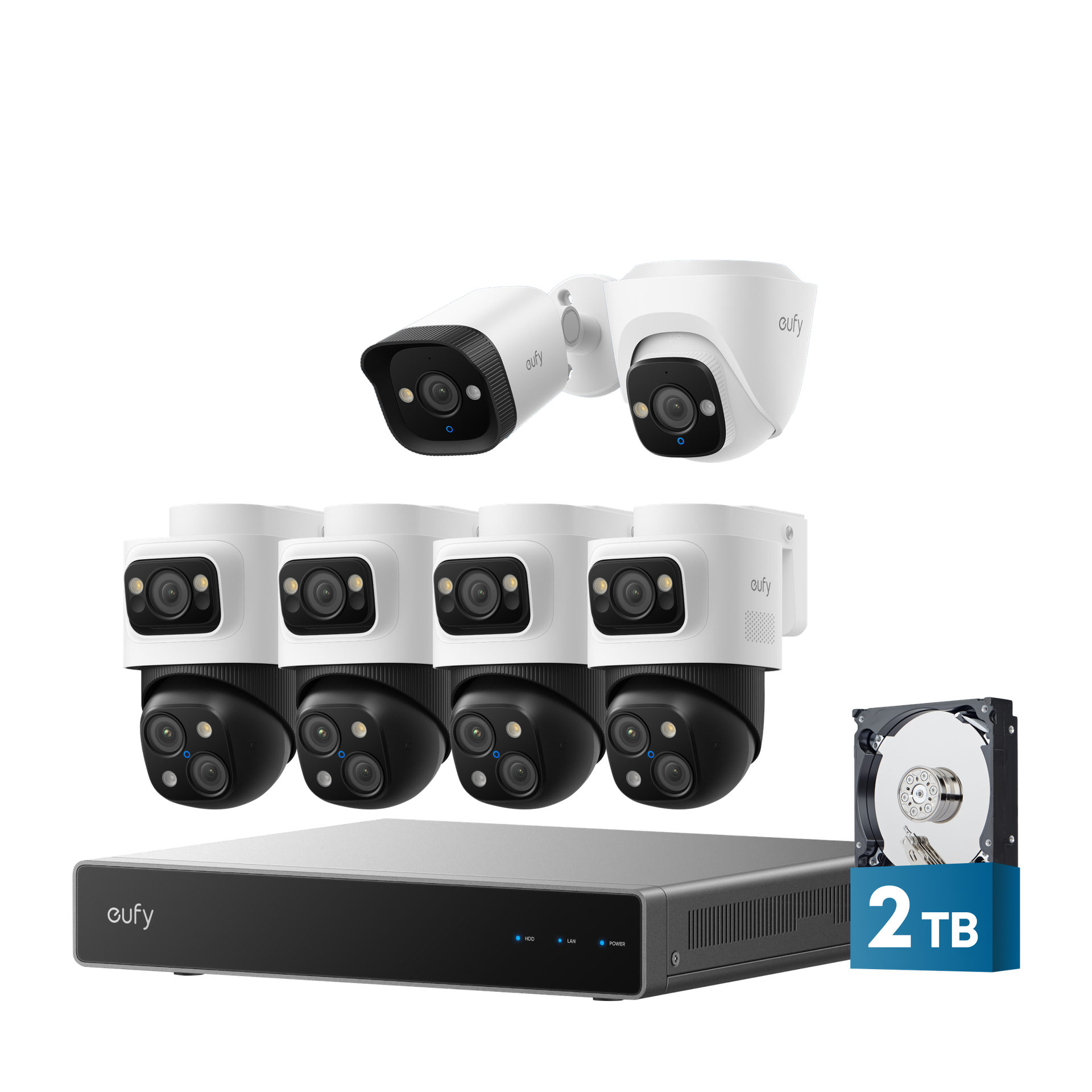 eufy PoE NVR Security System S4 Max+Turret Camera E41+ Bullet Camera E40
