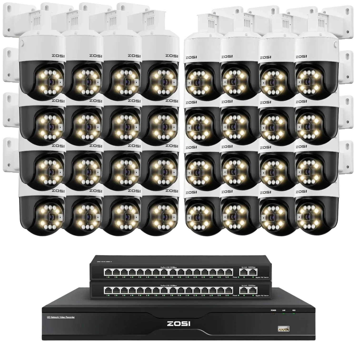 Security systems product — 1NR-328D44-US+1PC-2968HW-US*32+1PS-24G2-US*2