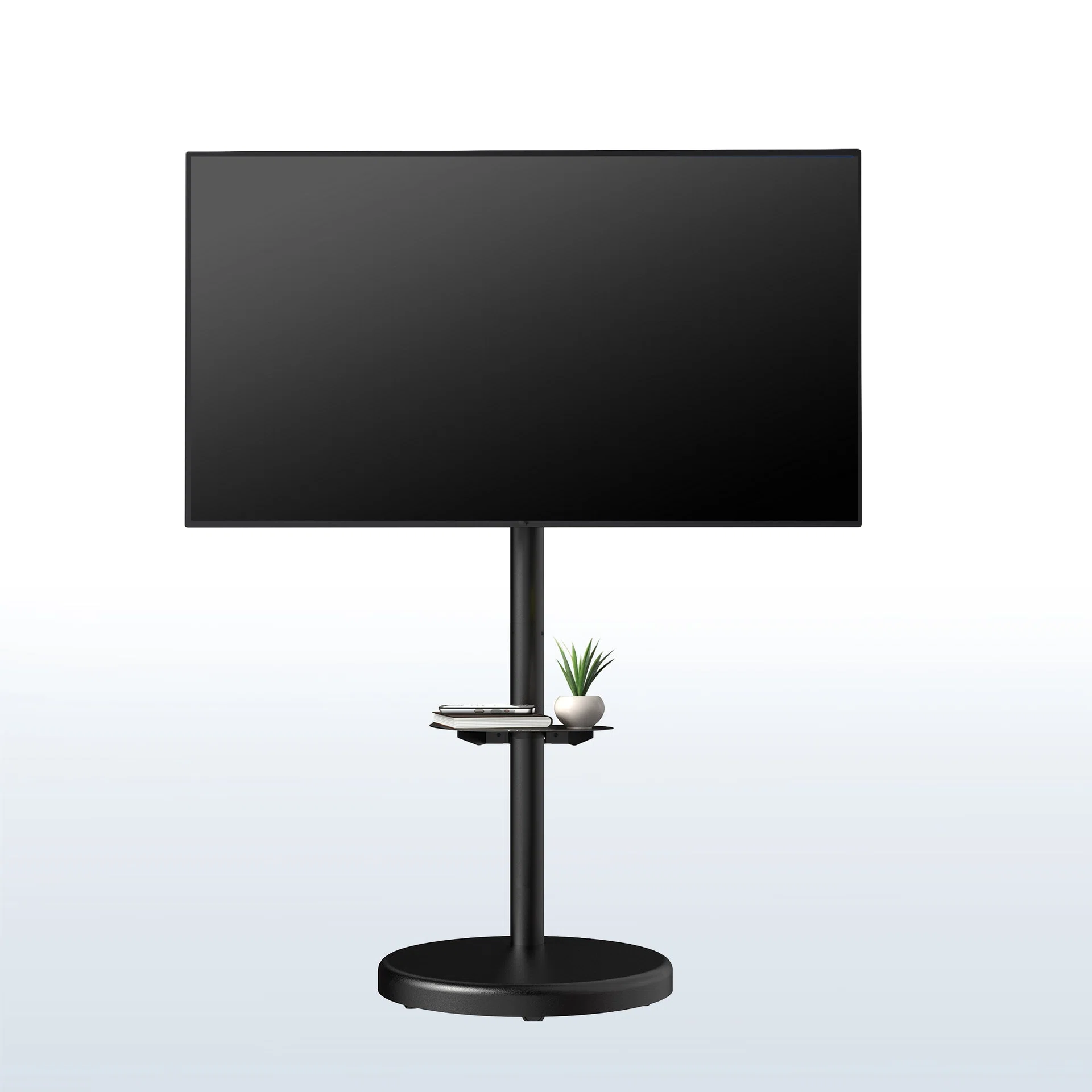Mobile TV Floor Stand with Shelf -  32" to 86" Screens