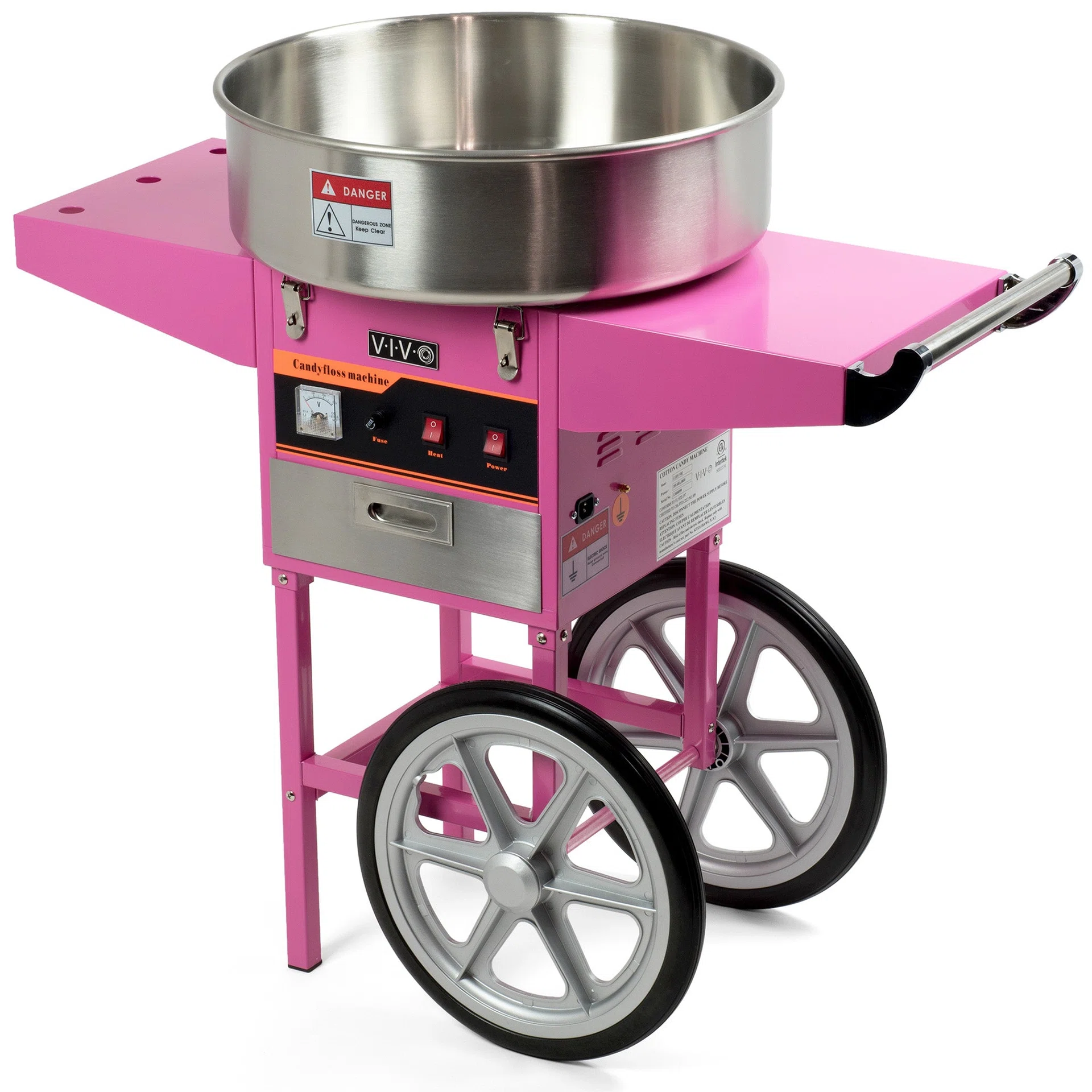 Electric Commercial Cotton Candy Machine with Cart