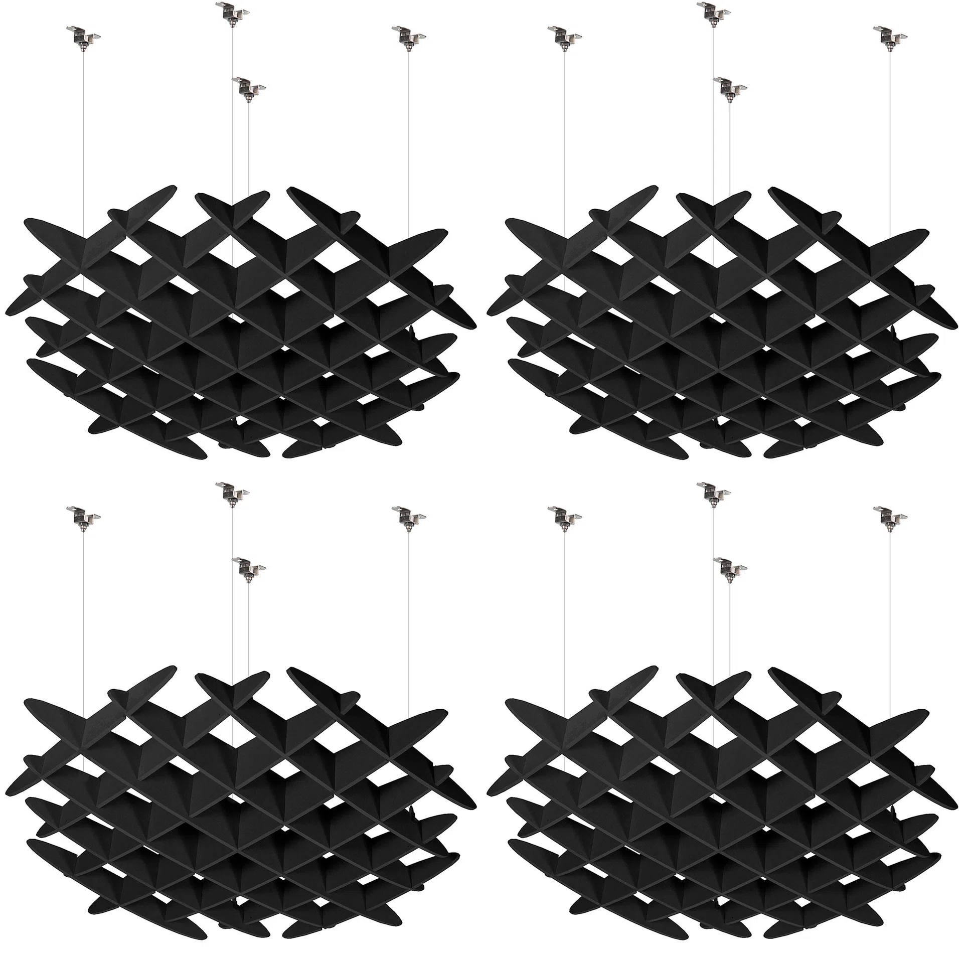4-Pack Acoustic Ceiling Waffle Panels