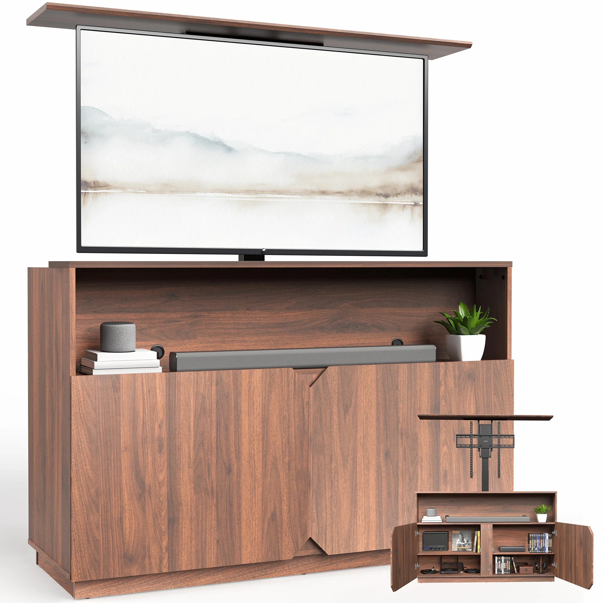 VIVO TV Lift Cabinet with Motorized Stand  and Storage - 32" to 55" Screens — TV Lift Cabinet with Motorized Stand  and Storage - 32" to 55" Screens — Product view