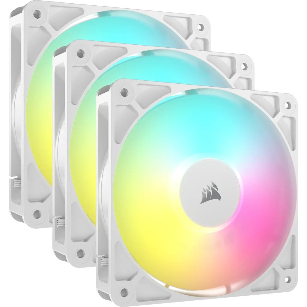RS120 ARGB 120mm Case Fans — White Three-Pack — CO-9050185-WW
