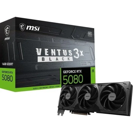 GeForce RTX 5080 Ventus 3X OC Black 16GB — RTX-5080-16G-VENTUS-3X-OC-BLACK