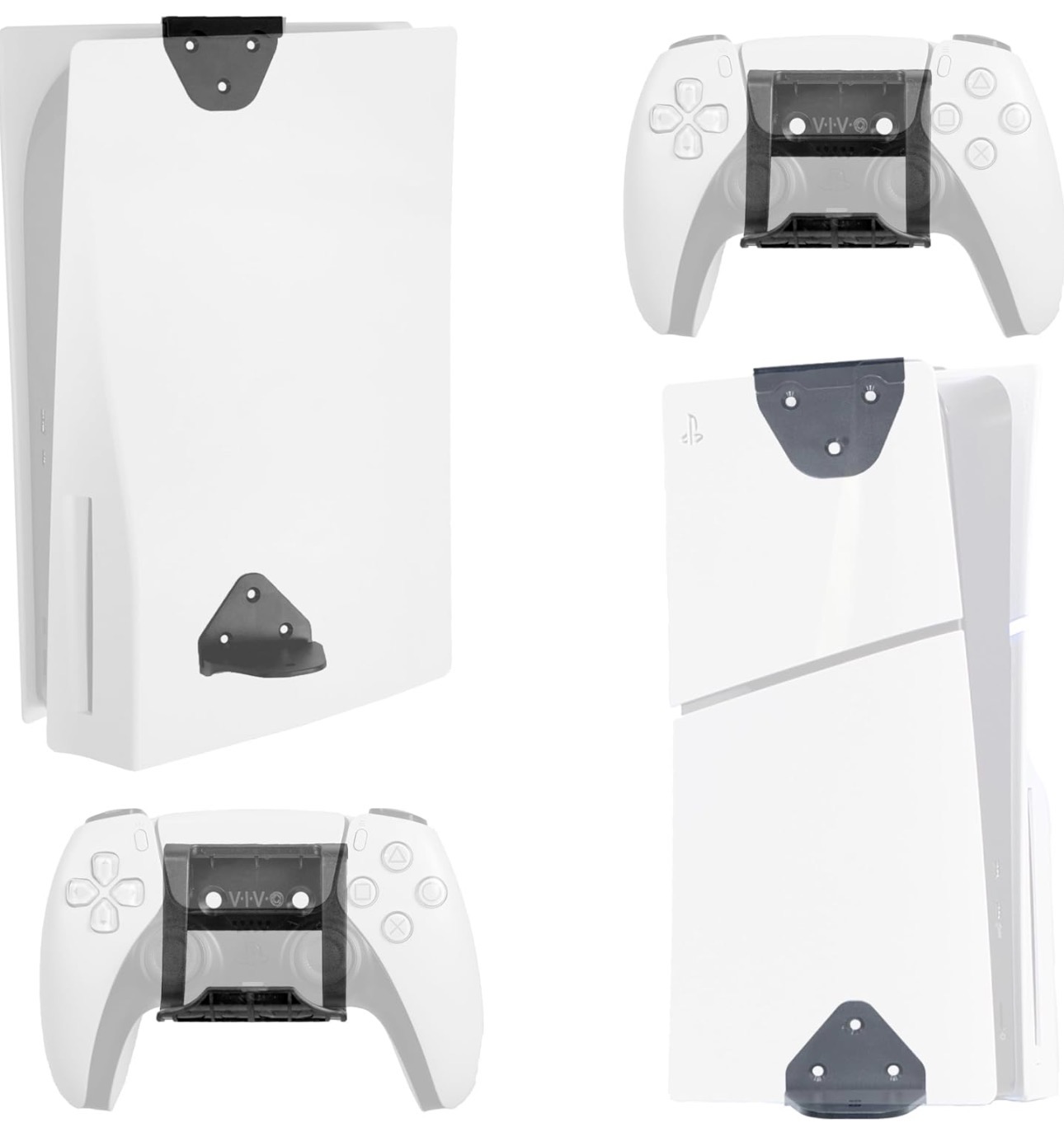 PS5 and PS5 Slim Console plus Controller Wall Mount — HTV-PS5-MOUNT