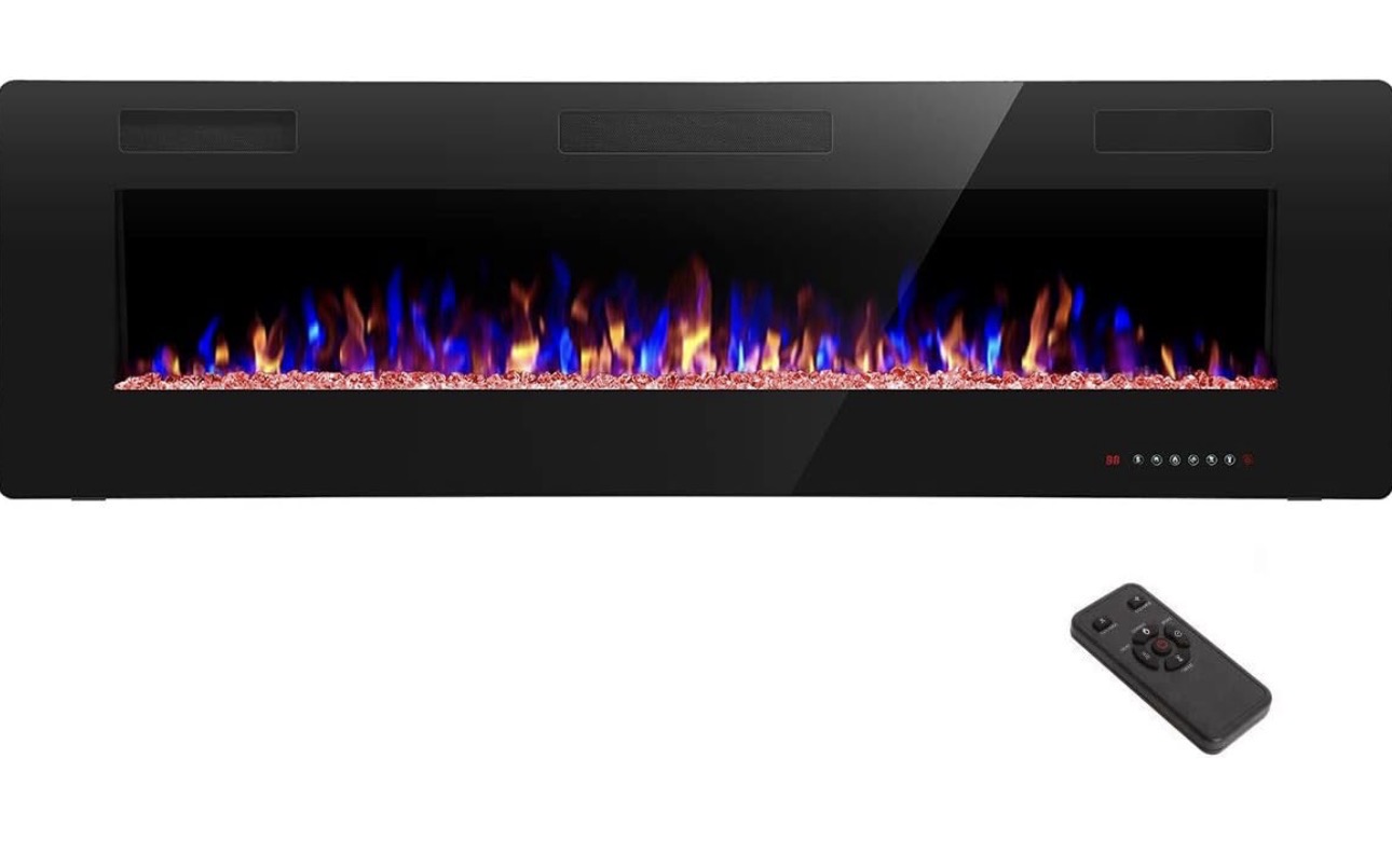 Slim Electric Fireplace with Remote — 30–68 Inch — HTV-FIREPLACE-SLIM