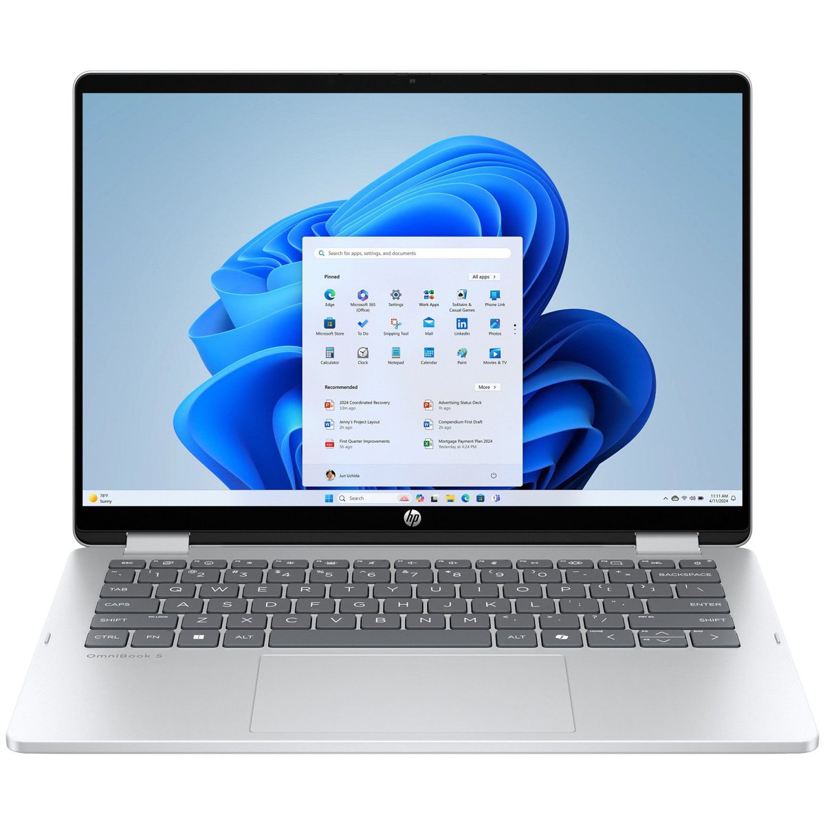 HP OmniBook 5 Flip 14" 2K Touch Laptop, Intel Core 7 150U, 16GB RAM, 512GB SSD, Windows 11 Home